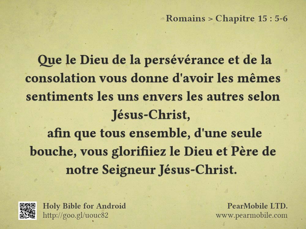 Romains, Chapitre 15:5-6